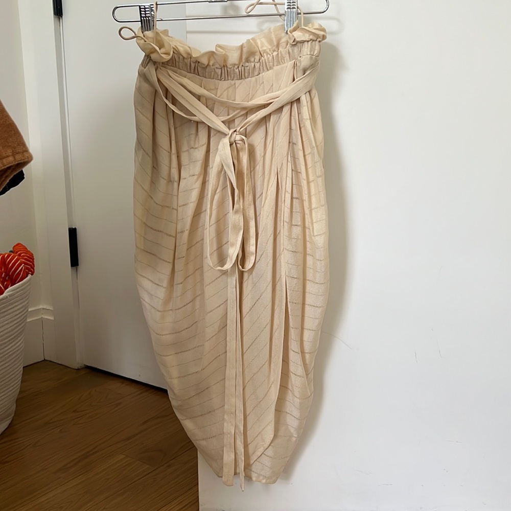 3.1 PHILLIP LIM SILK STRIPE DETAIL TULIP SKIRT CREAM 2 XS S